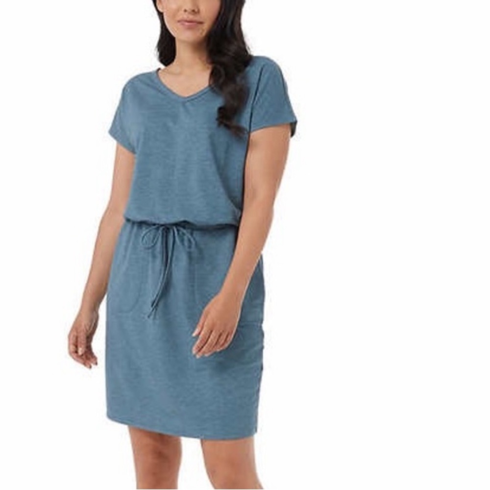 32° Degrees Cool Heather Ash Blue Luxe Dress With Elastic Waist XL